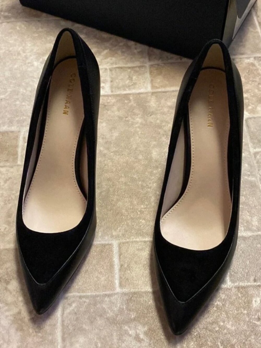 New Cole Haan Valerie Pumps 85mm Black Leather Suede 9